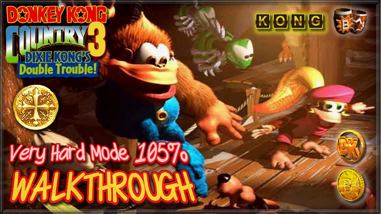 Donkey Kong Country 3: Dixie Kong's Double Trouble! [SNES] - Walkthrough 105% / Very Hard Mode