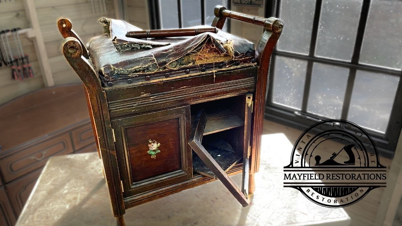 Amazing RESTORATION of an Antique Piano Bench