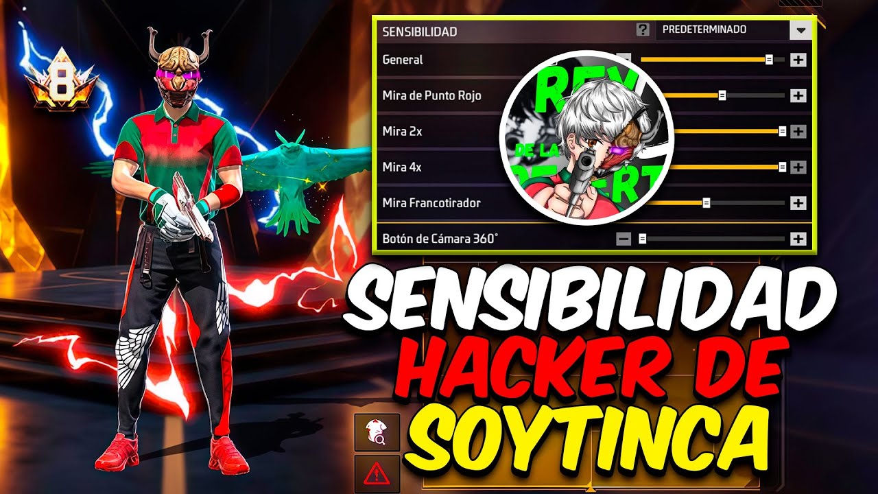 ✅ SENSIBILIDAD + BOTON de SoyTinca😱 Rey de la Desert👑 Y SE PEGA TODO ROJO 👺( FREEFIRE)