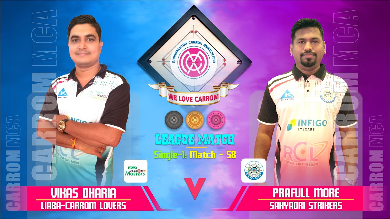 Carrom : Vikas Dharia Vs Prafull More | LM -58 : Singles-1 | Ratnagiri Carrom League 5th