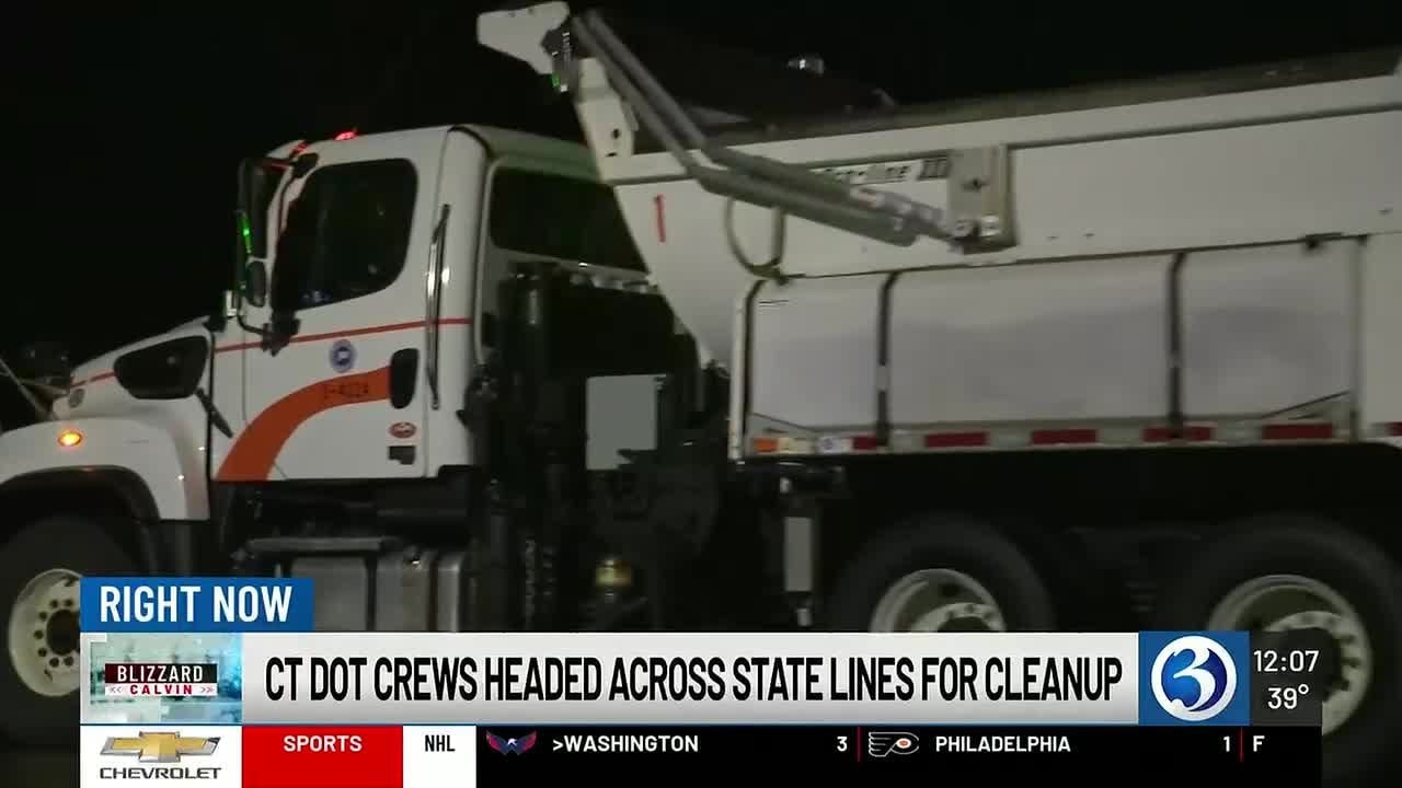 VIDEO: Connecticut DOT sends crews to plow out Rhode Island and Massachusetts
