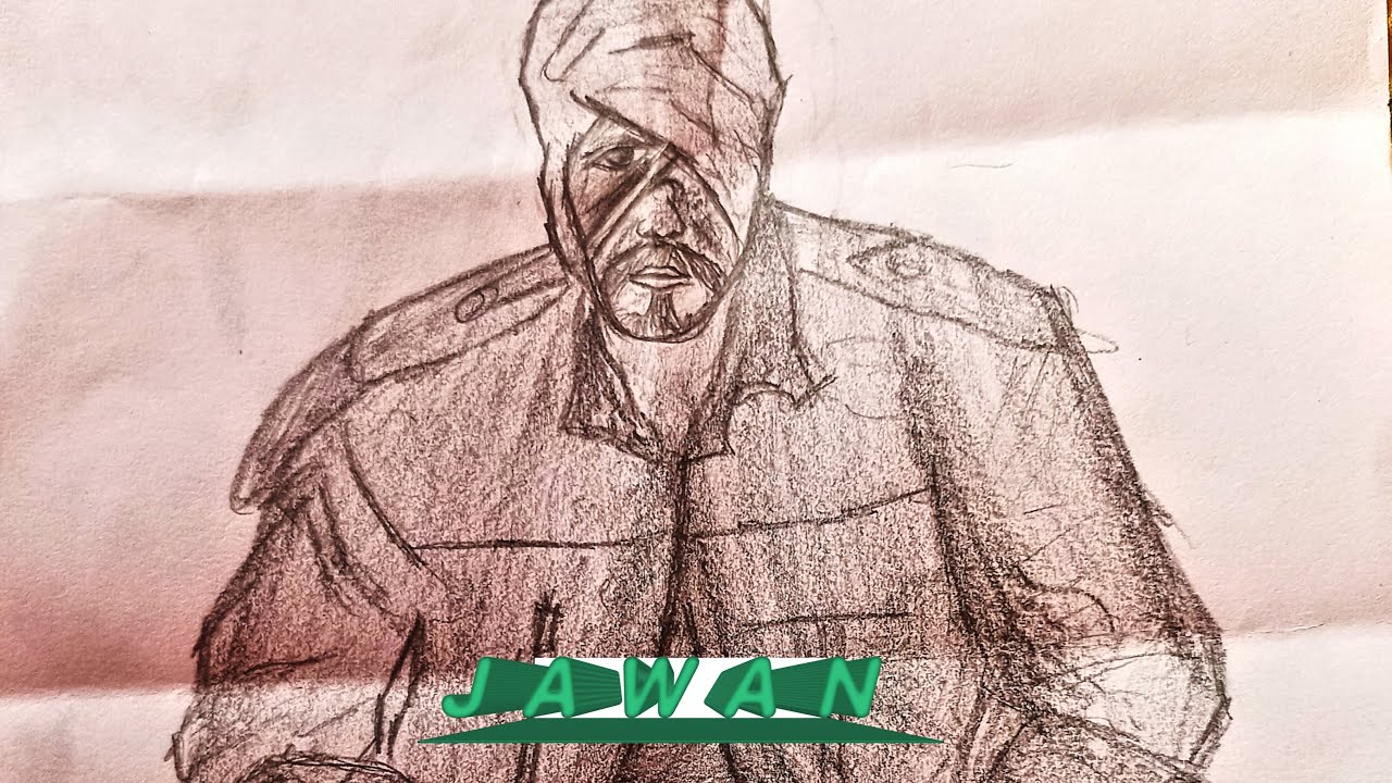 shahrukh khan sketch from jawan movie|#sketchart||