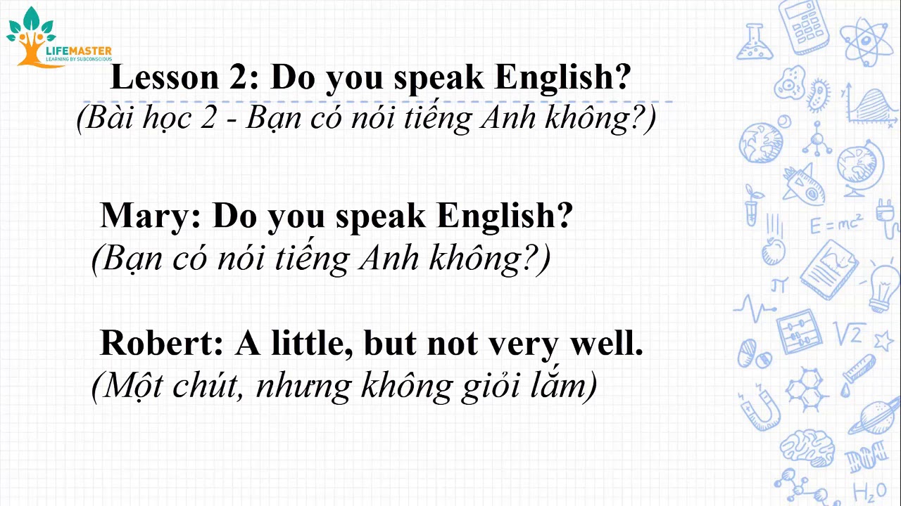 Bài 2: Bạn nói tiếng Anh không? | Lesson 2: Do you speak English?