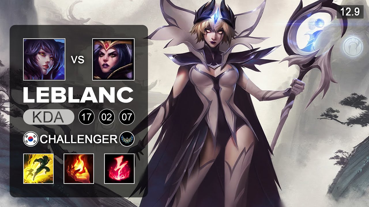 LeBlanc vs Ahri Mid - KR Challenger - Patch 12.9 Season 12