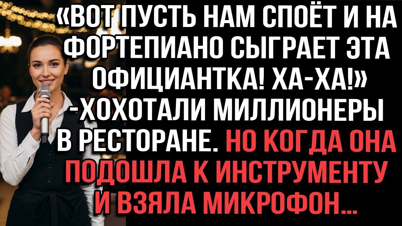 Миллионеры: «Пусть официантка споёт и сыграет! Ха-ха!»Но когда она взяла микрофон…