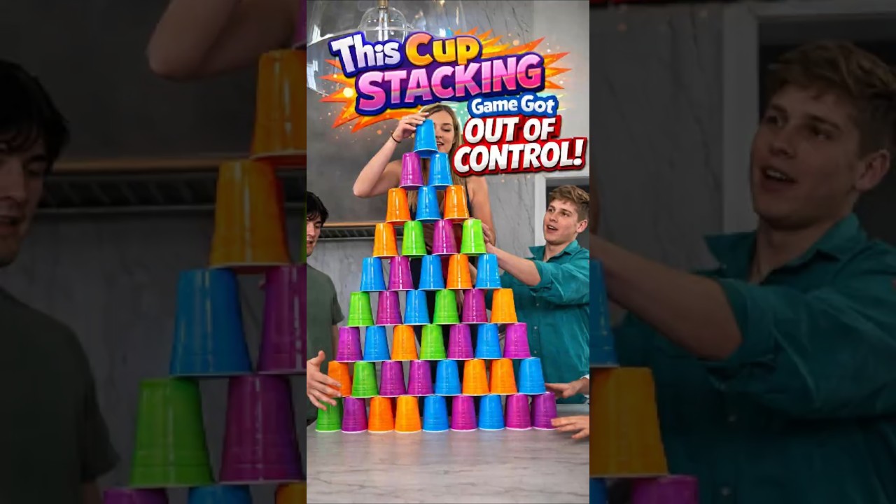 Эта игра в складывание стаканчиков вышла из-под контроля! 🤣🥤 #короткометражки #вирусныеигры