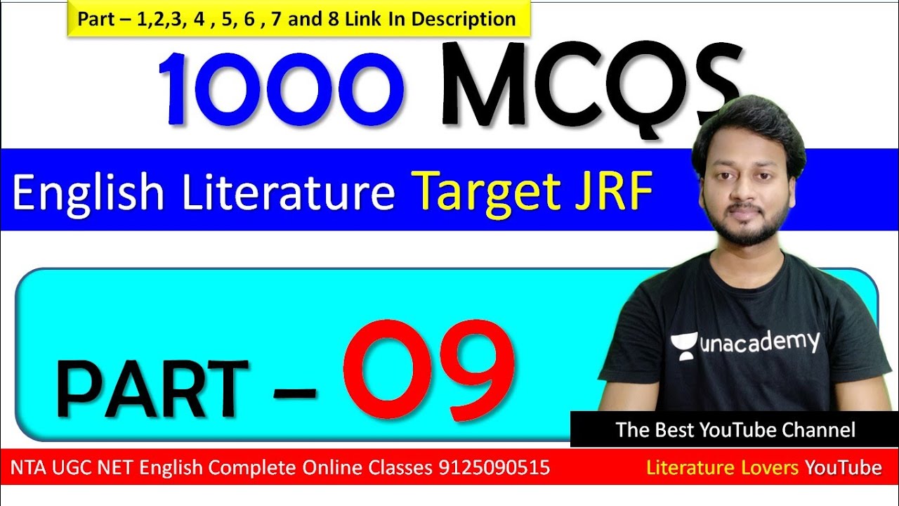 Top 1000 MCQs In English Literature Part - 9  By AKSRajveer  UGC NET English June 2020