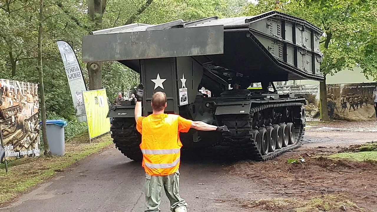 M48 bridgelayer on the move