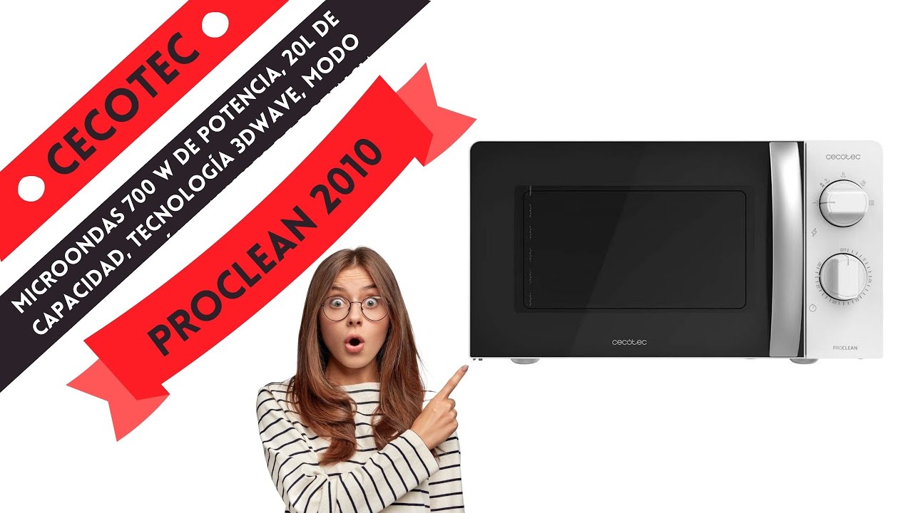 Microondas 700W de potencia CECOTEC PROCLEAN 2010 , 20L de Capacidad, Tecnolog&iacute;a 3DWave