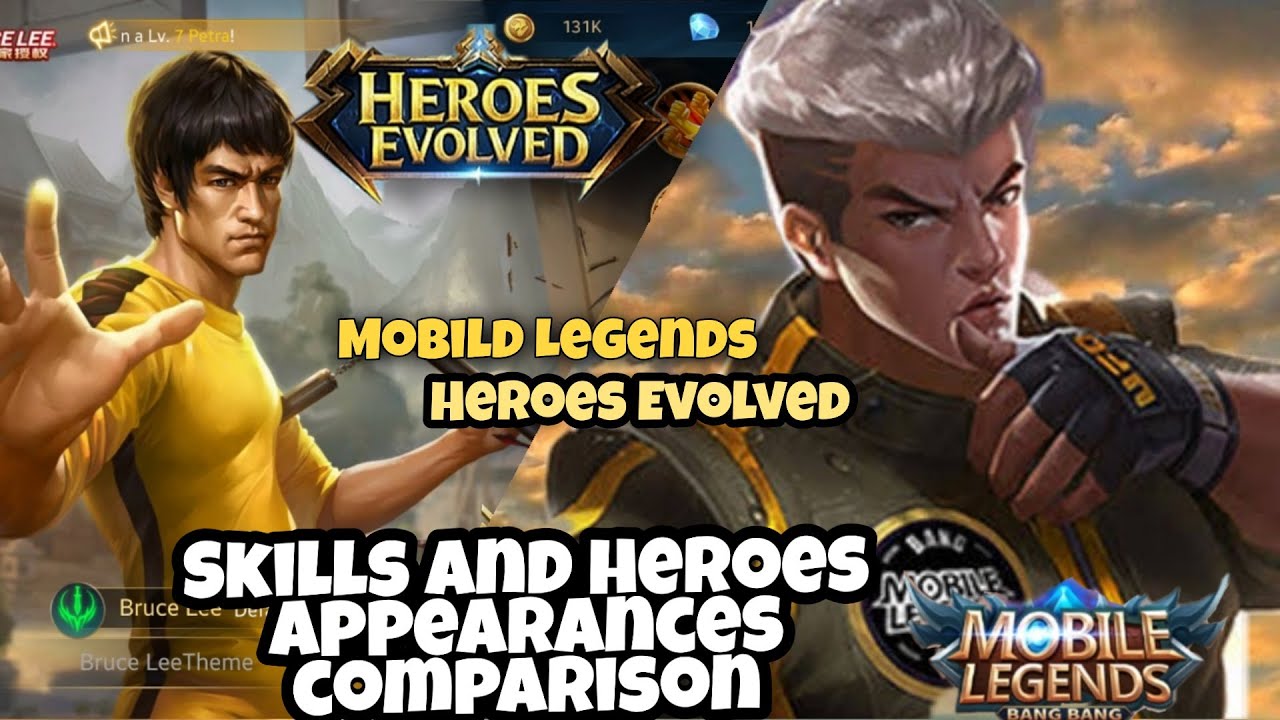 Mobile Legends and Heroes Evolved skill and heroes comparison