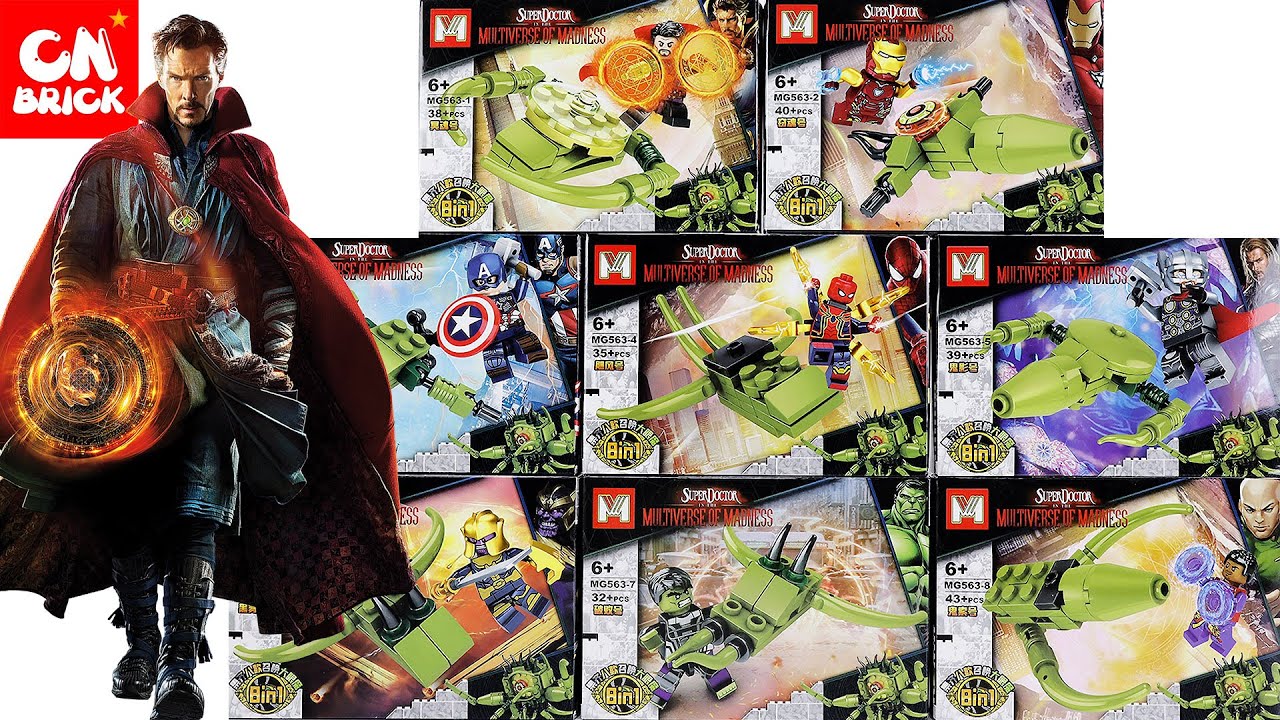 LEGO DR STRANGE MINIFIGURES SET 8 IN 1  GARGANTOS SHOWDOWN  MG563 UNOFFICAL LEGO SPEED BUILD