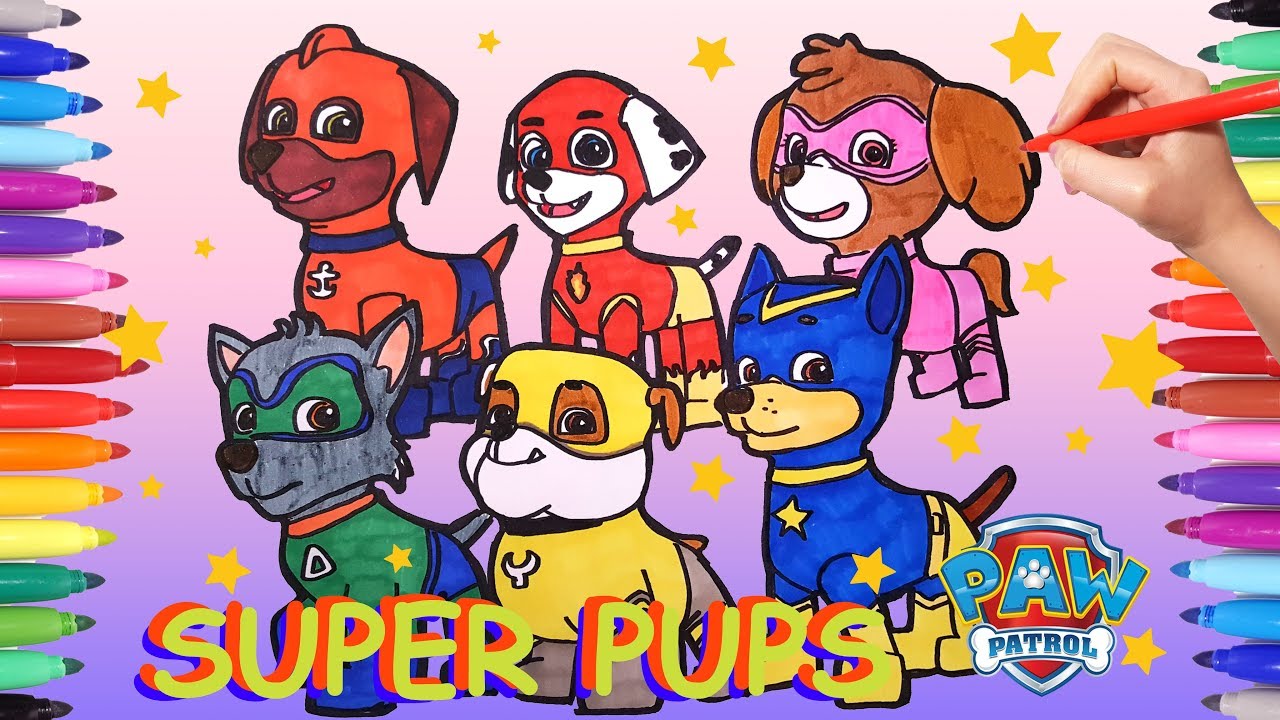 Super Pups Paw Patrol Coloring Pages | How to Draw All Paw Patrol Super Pups for Kids | Paw Patrol