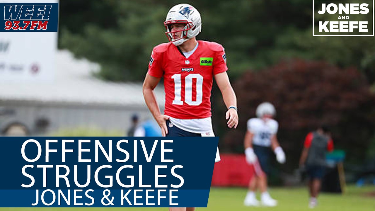 Drake Maye and the Patriots offense STRUGGLE in today's practice 😬 | Jones & Keefe