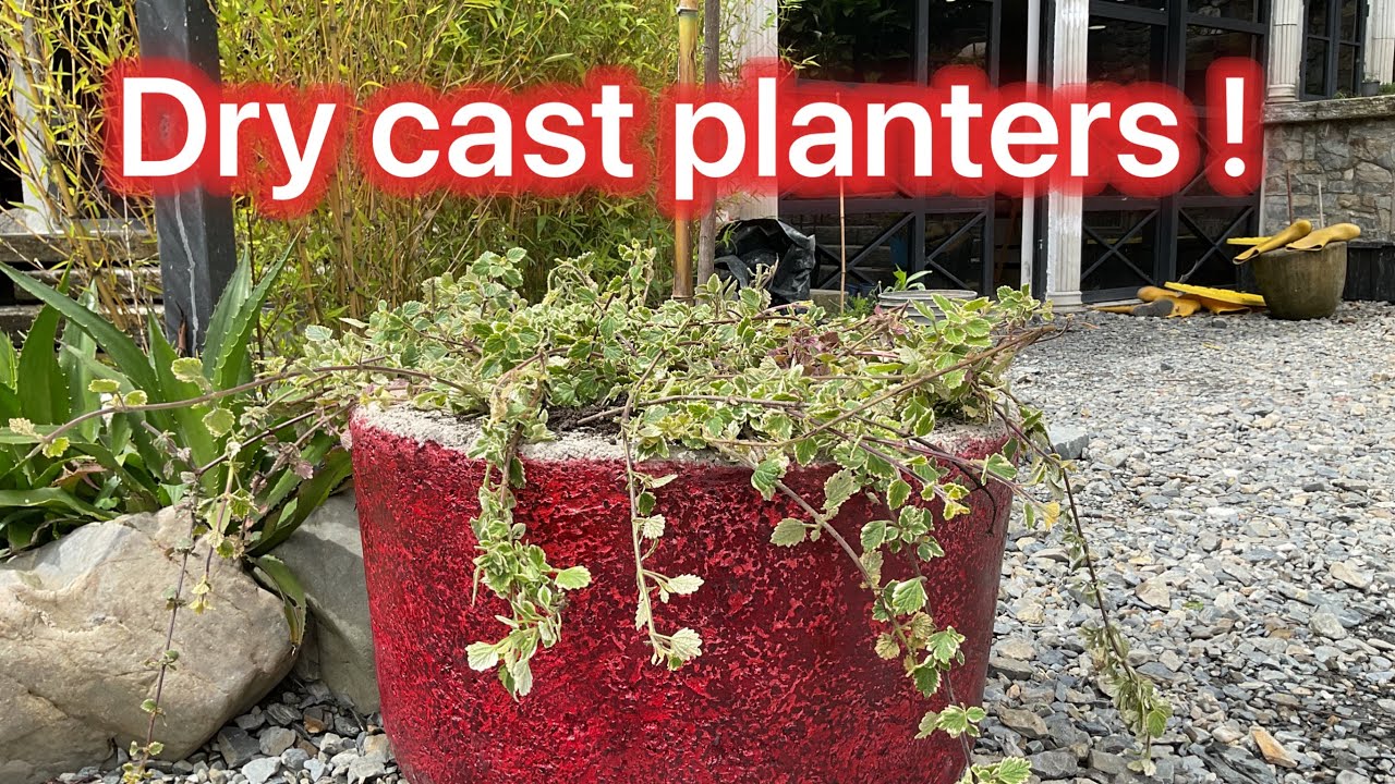 How to create porous concrete planters using a very dry mix using recycled plastic containers!