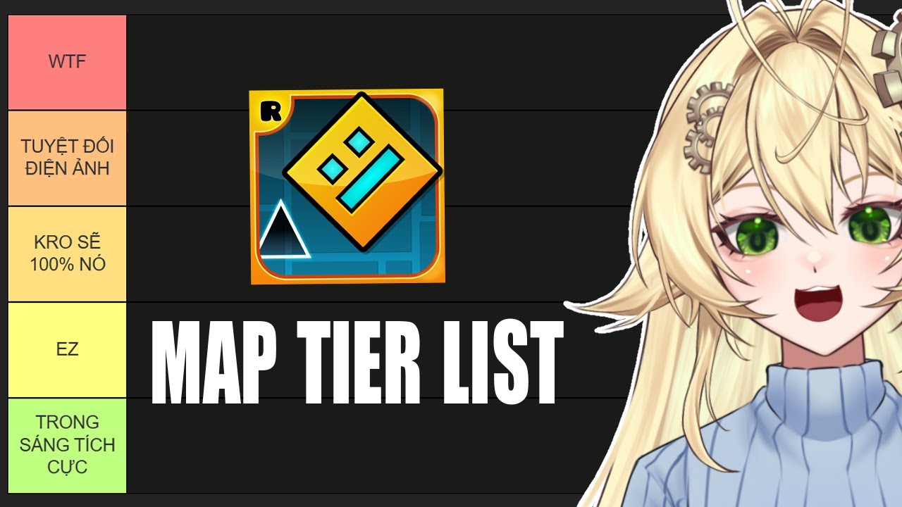 【GEOMRETRY DASH】KRO SẼ REACT & Đ&Aacute;NH GI&Aacute; MAP VIEWER ĐỀ XUẤT #vtuber #vtubervn