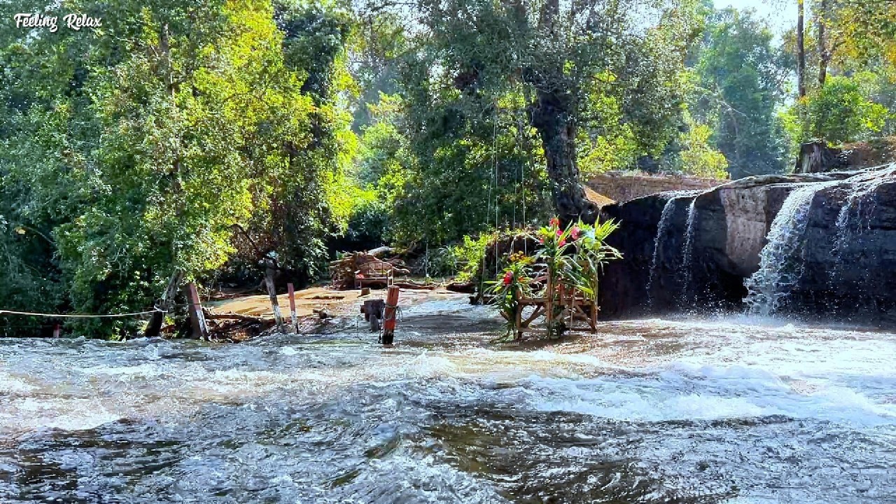 3 Hour Relaxing: The beautiful natural waterfalls in CAMBODIA