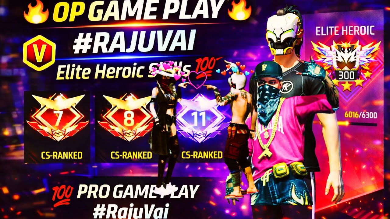 Elite Heroic Rank 🔥 OP Skills RajuVai	Legendary Game Play 💥 | Heroic Power | RajuVai