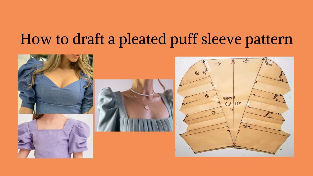 How to draft a pleated puff sleeve pattern/ pattern making