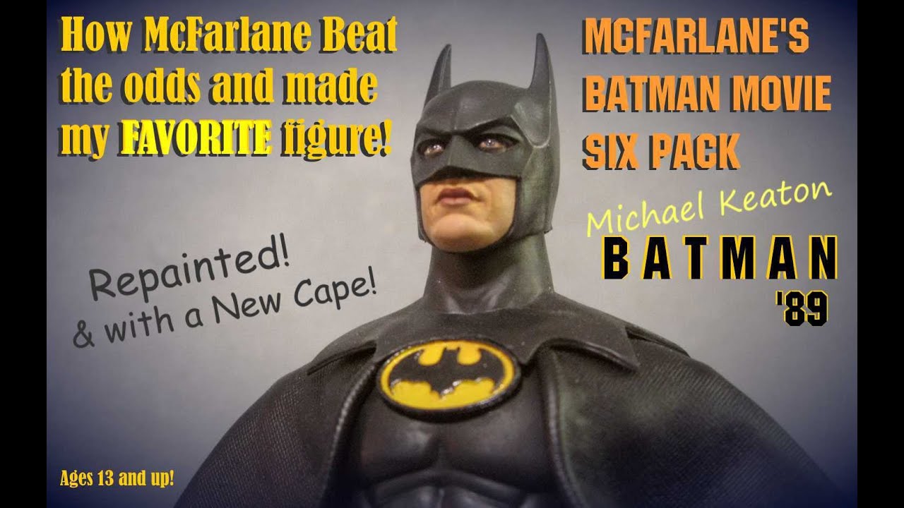 McFarlane's Batman 6 Pack Michael Keaton BATMAN 1989 Figure Re-Caped and Re-Painted!