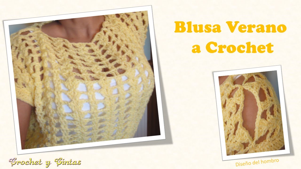 Blusa verano de abanicos a crochet