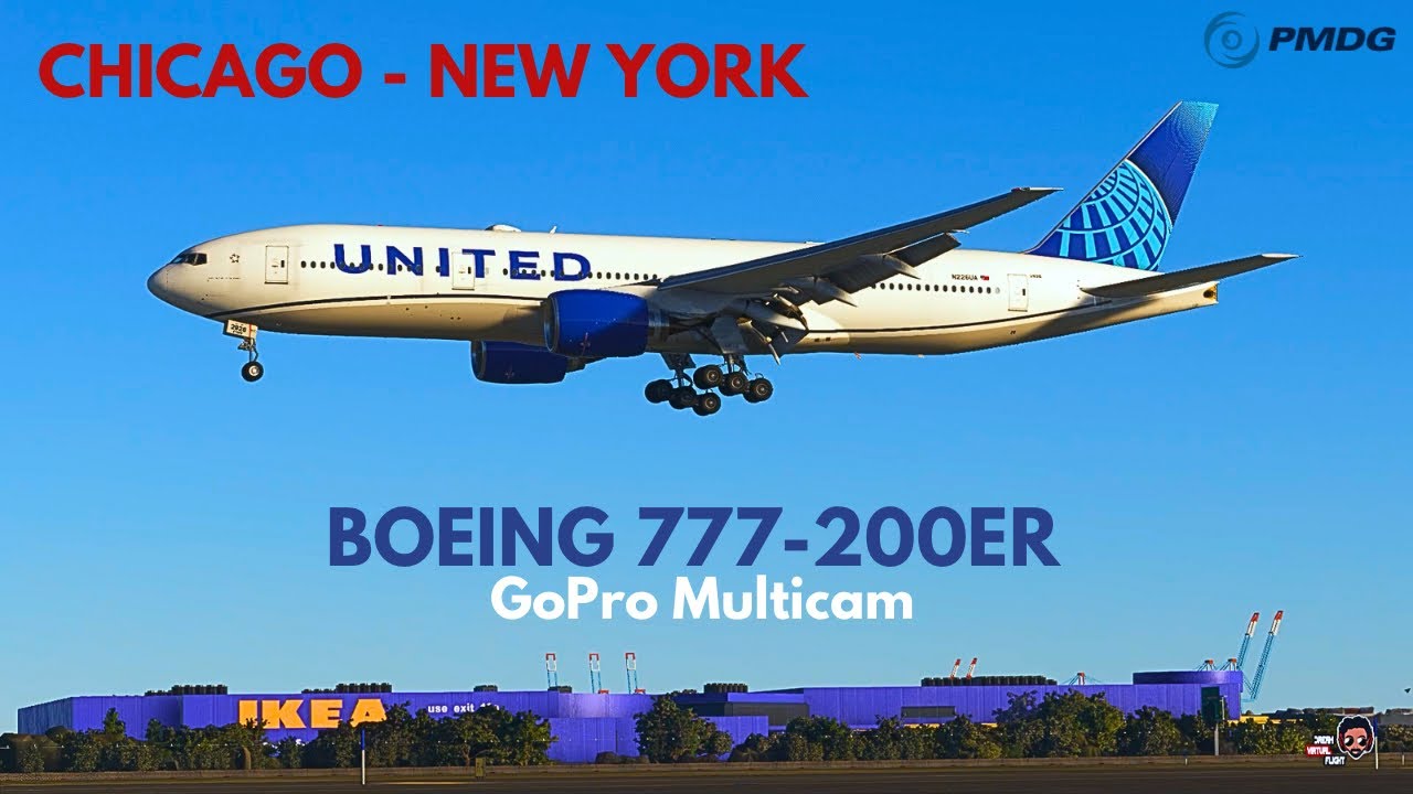 United Boeing 777-200ER Multicam | Chicago(KORD)✈New York(KEWR) | DVF 2025 World Ops