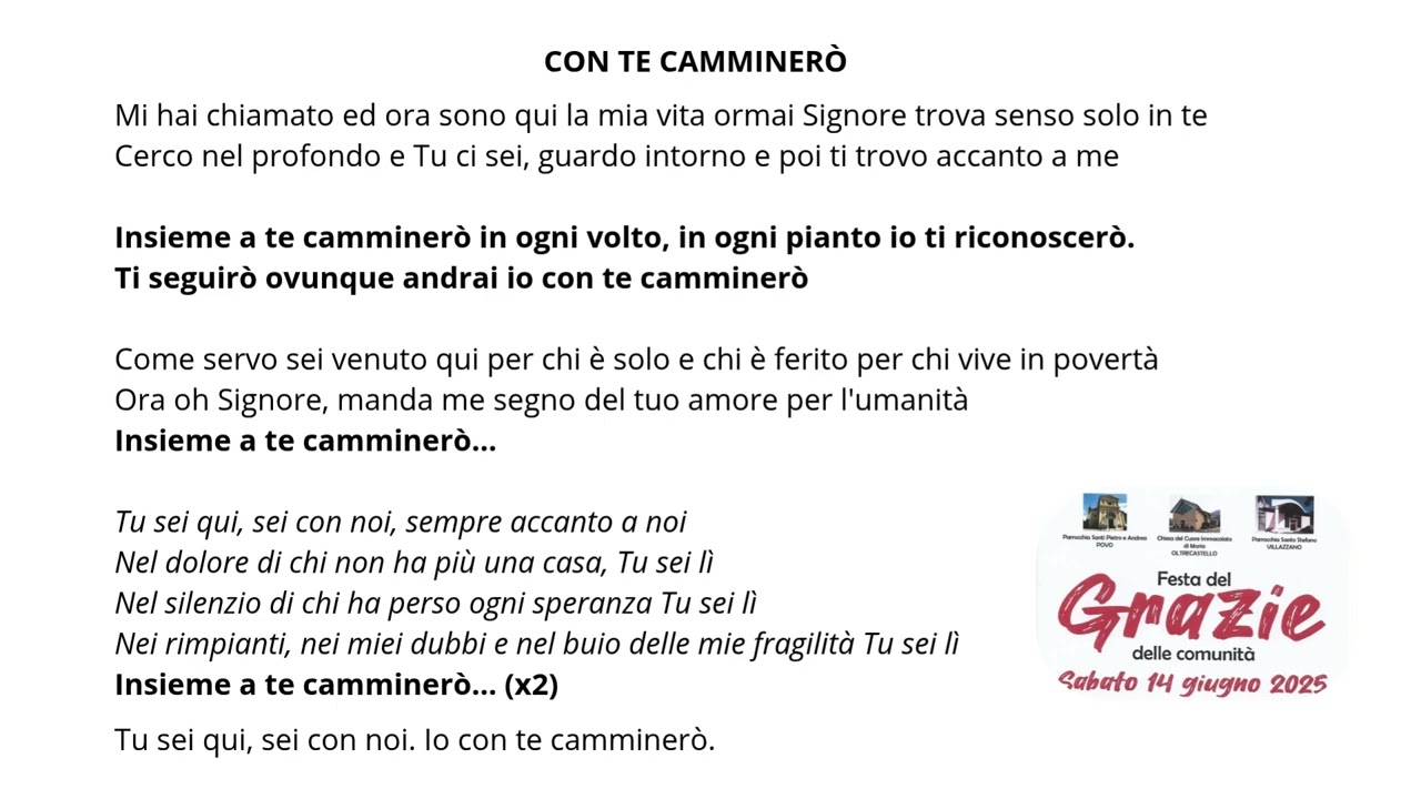 Con te camminerò Festa del Grazie 14 06 25