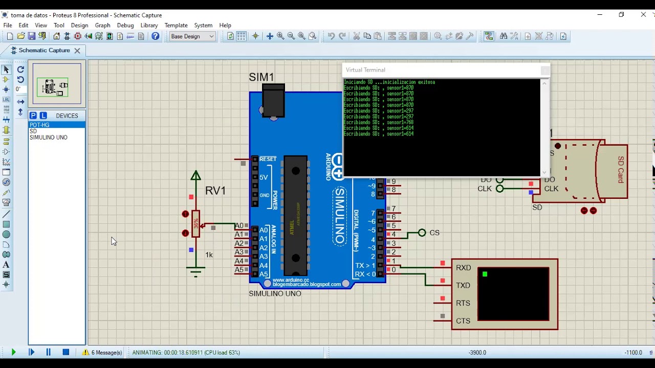 Uso de la memoria SD en arduino con simulacion en proteus