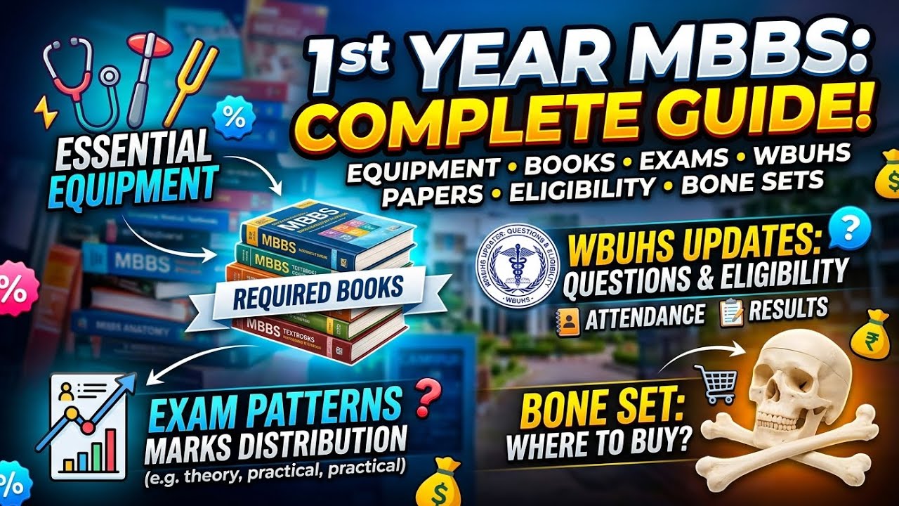 1st Year MBBS Survival Guide! Books Equipments, Bones & WBUHS Exam Rules 🩺 