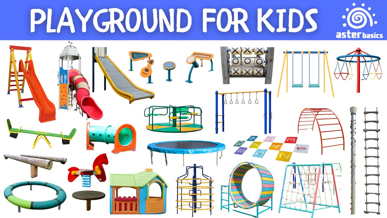 Playground Equipment for Kids | Slides, Swings, Teeter Totter, Monkey Bars, Rings | Aster Basics