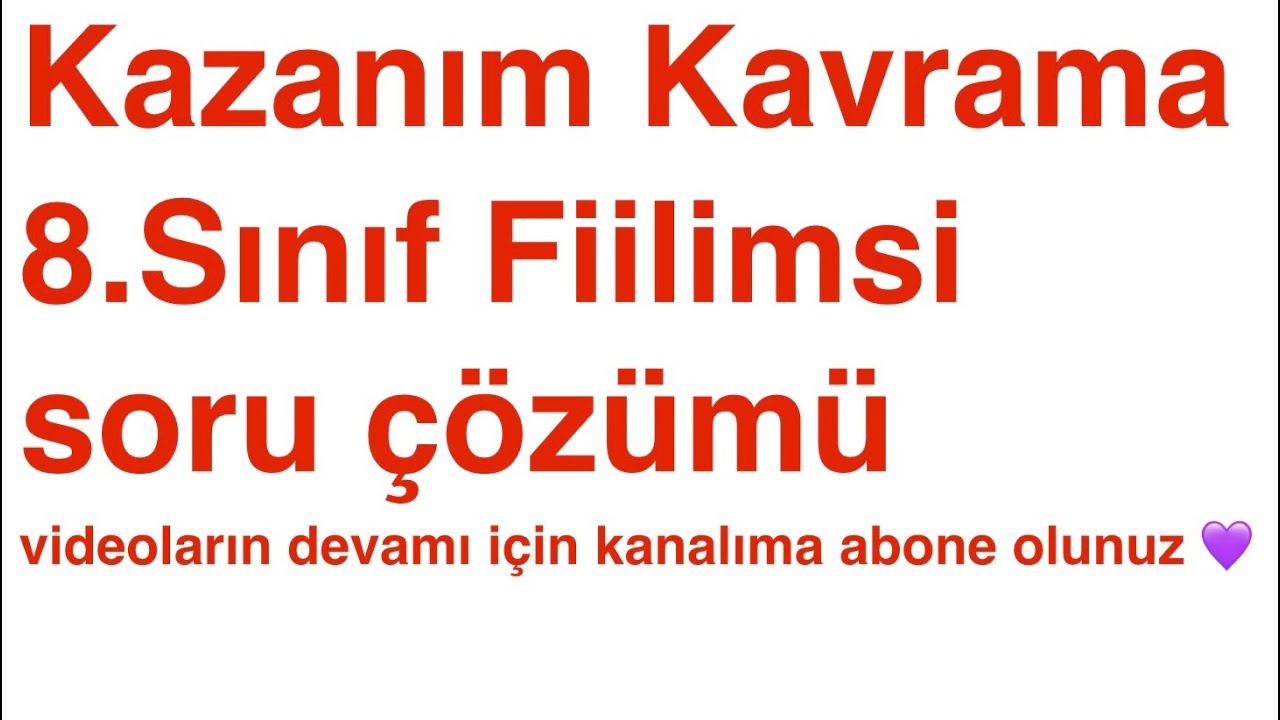 8.sınıf kazanım kavrama testi soru çözümü
