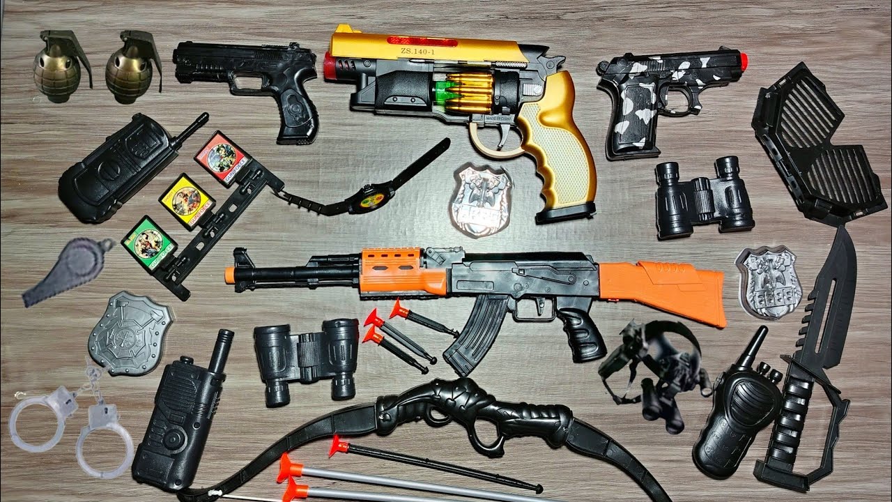 Special Forces military toy gun set unboxing, AK47 assault rifle,carbine,sniper rifle,tactical helme