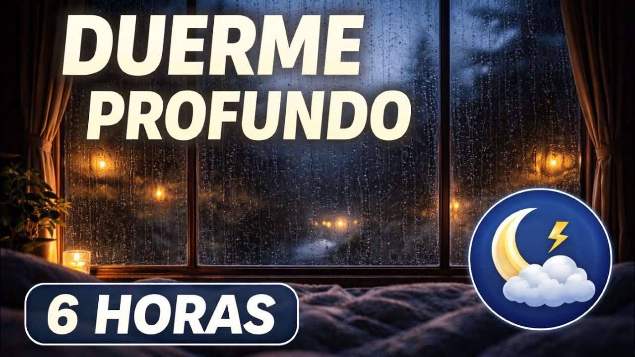 ⛈️ Lluvia para dormir profundamente | 6 horas sin interrupciones | Lluvia suave y truenos 🌙