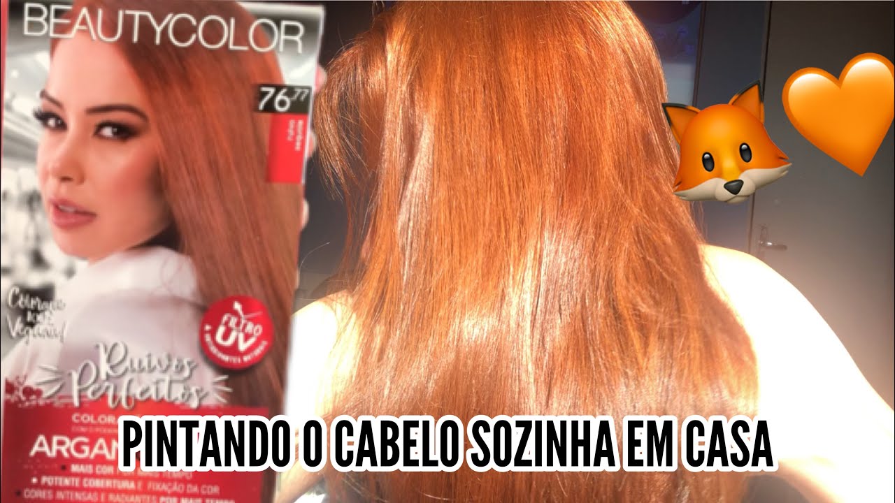 PINTANDO O CABELO SOZINHA EM CASA (beautycolor 76.77 ruivo sequoia) 🧡🦊 Por Raiane Oliveira
