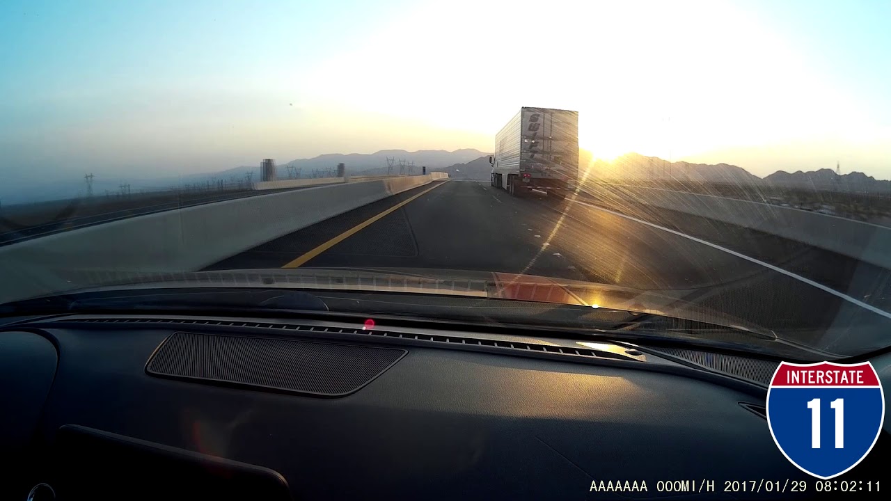 Driving on the new Interstate 11 Highway in Nevada 1080P