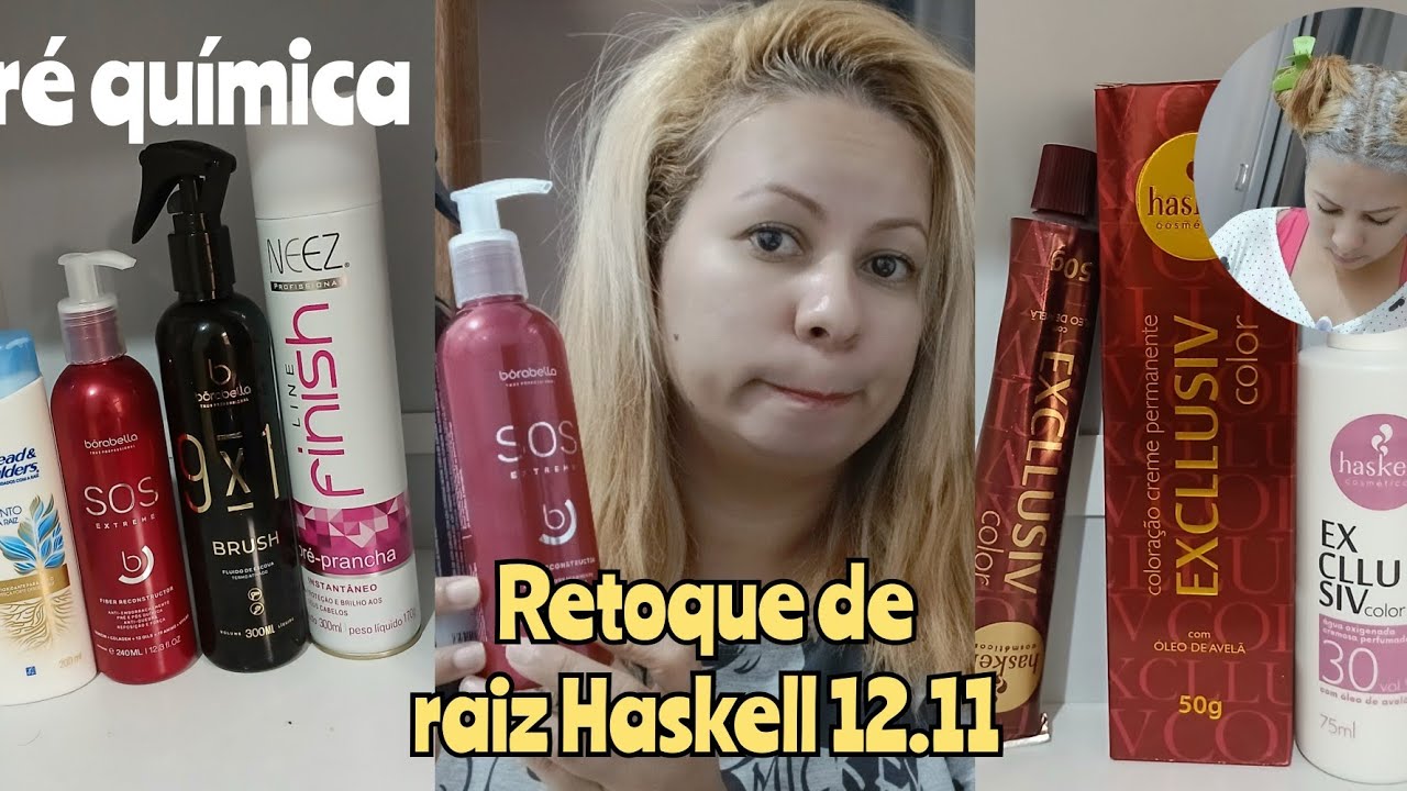 COMO EU PREPARO O CABELO ANTES DO RETOQUE DE RAIZ COM HASKELL 12.11 SUPER CLAREADORA cabelo loiro