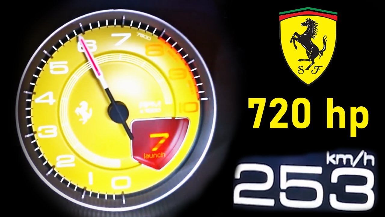 720 HP Ferrari F8 TRIBUTO Acceleration 0-100 km/h & 0-250 km/h