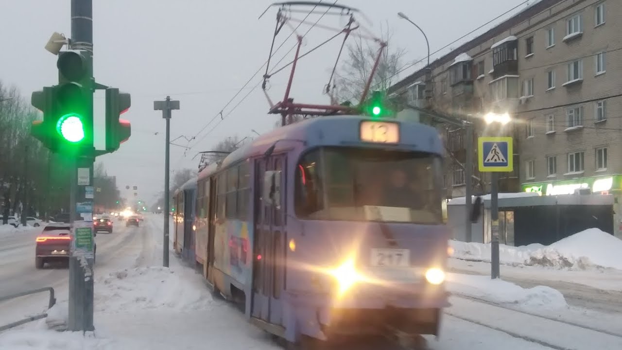 Поездка на трамвае Tatra T3SU СМЕ 217+218 (в вагоне 217), маршрут 13, Екатеринбург