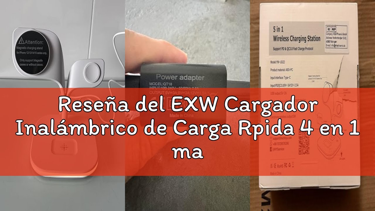 Reseña del EXW Cargador Inalámbrico de Carga Rpida 4 en 1 mag-Safe, Estación de Carga por Inducción