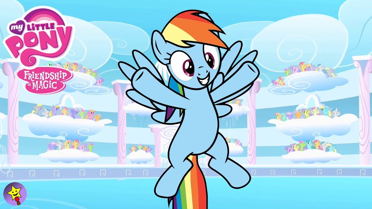 My Little Pony Coloring Book Rainbow Dash Coloring Page MLP MLPFiM Mane 6