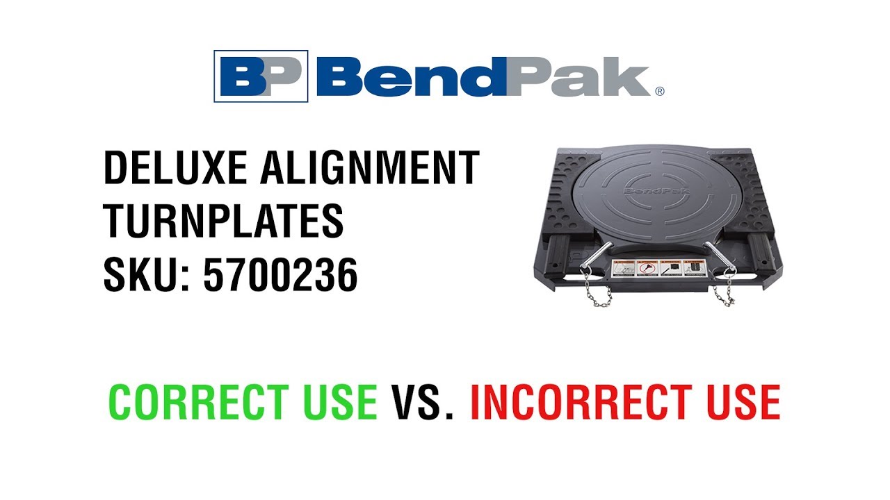 BendPak Deluxe Alignment Turnplates Proper Use Guide