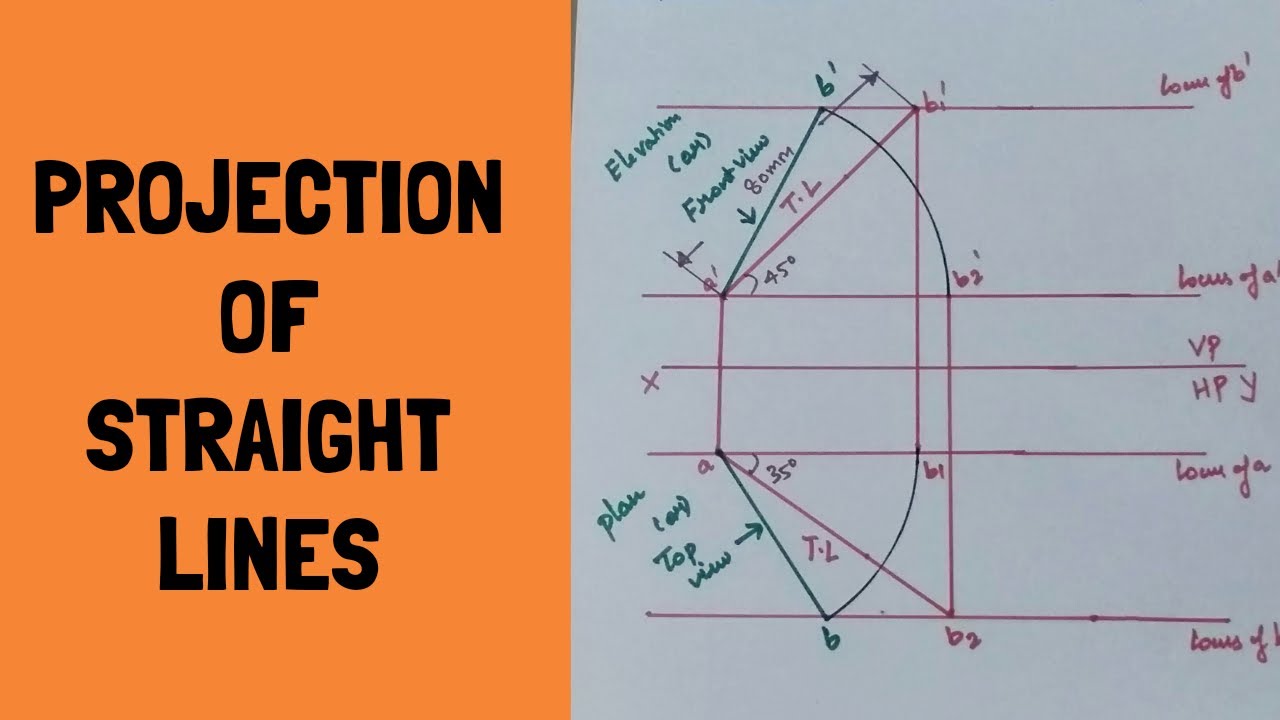 Projection of Straight Lines I Engineering Drawing I EG I Tamil