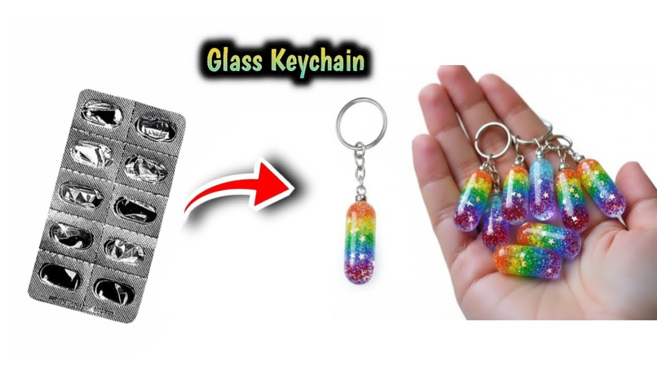 How to Make Colourful Glass Keychain from Waste Material | Easy DIY | Easy & Creative DIY
