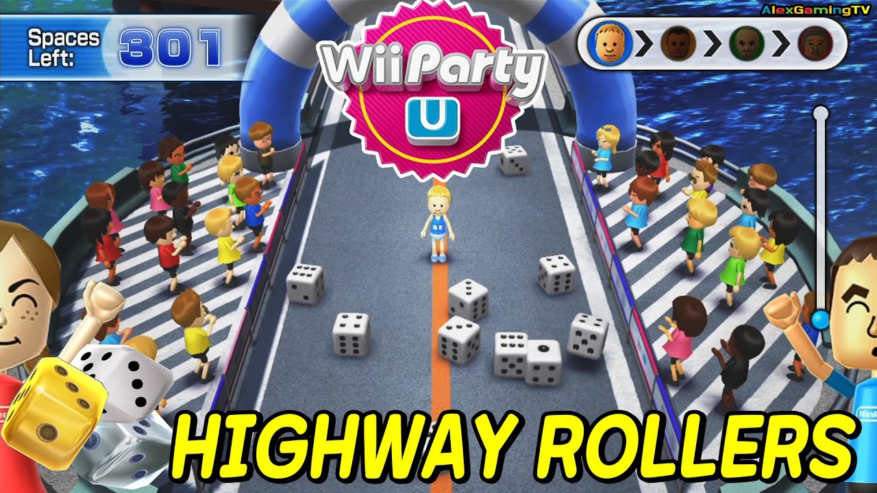 Wii Party U - Highway Rollers (Standard com) Alphanim vs Bowen vs Victor vs Kazuhiro | AlexGamingTV