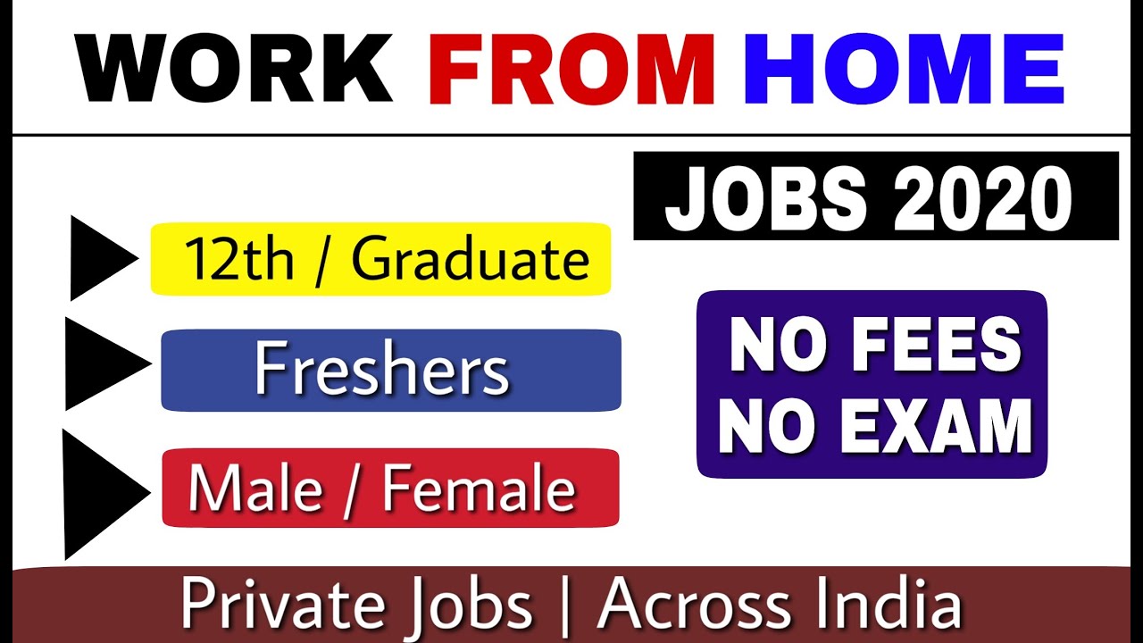 Work From Home Jobs 2020 | Private Jobs 2020 | Across India | Apply Online