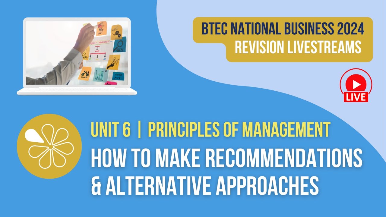 Как давать рекомендации и альтернативные подходы | BTEC National Business Unit 6