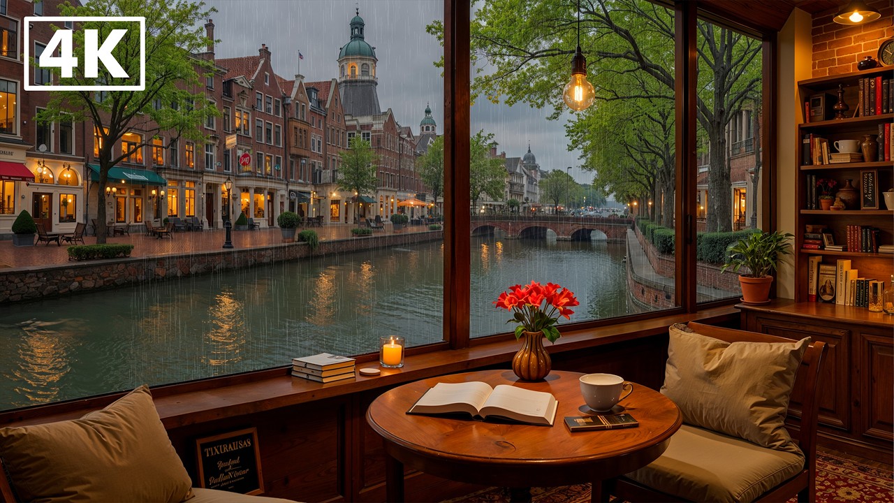 Rainy Coffee Shop Jazz ☕ Gentle Jazz Piano & Rain Ambience for Relax & Deep Focus
