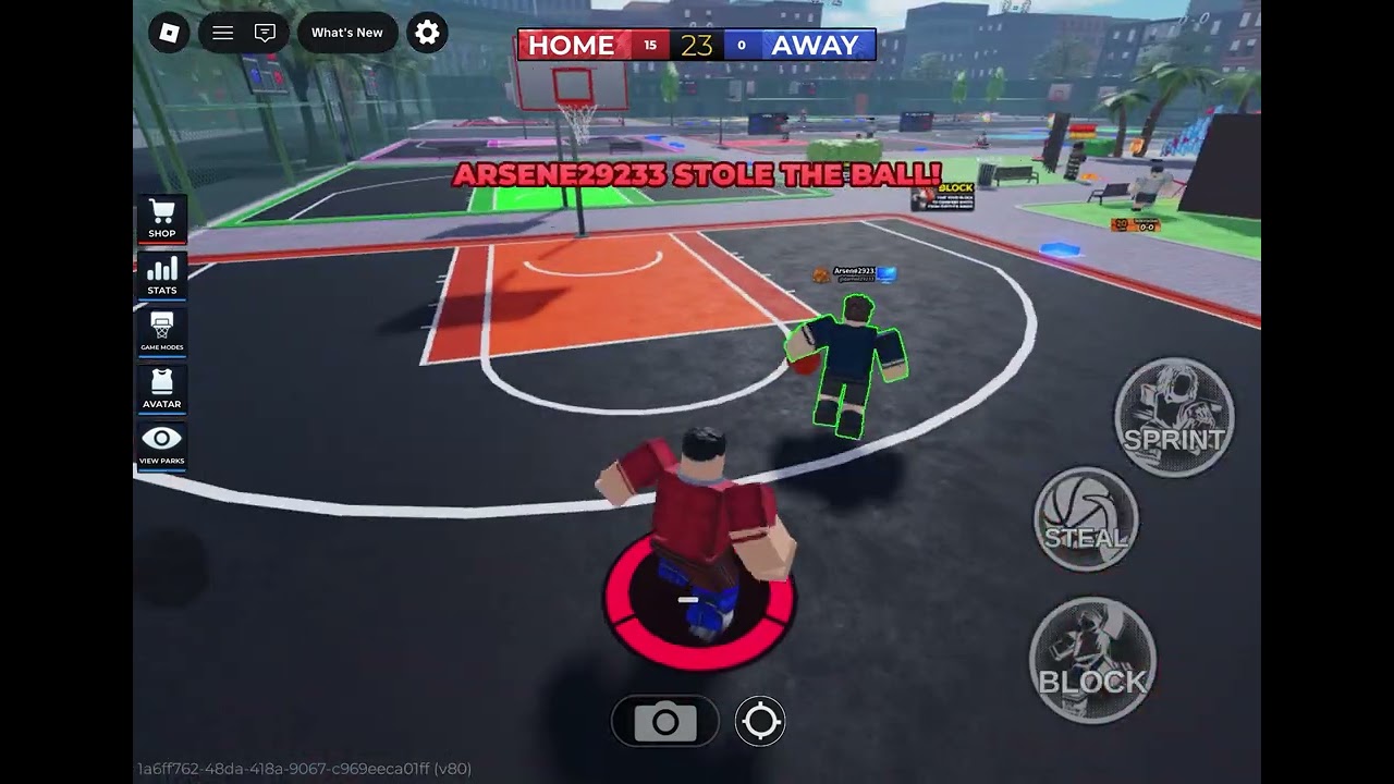 I versus my friend in basketball game