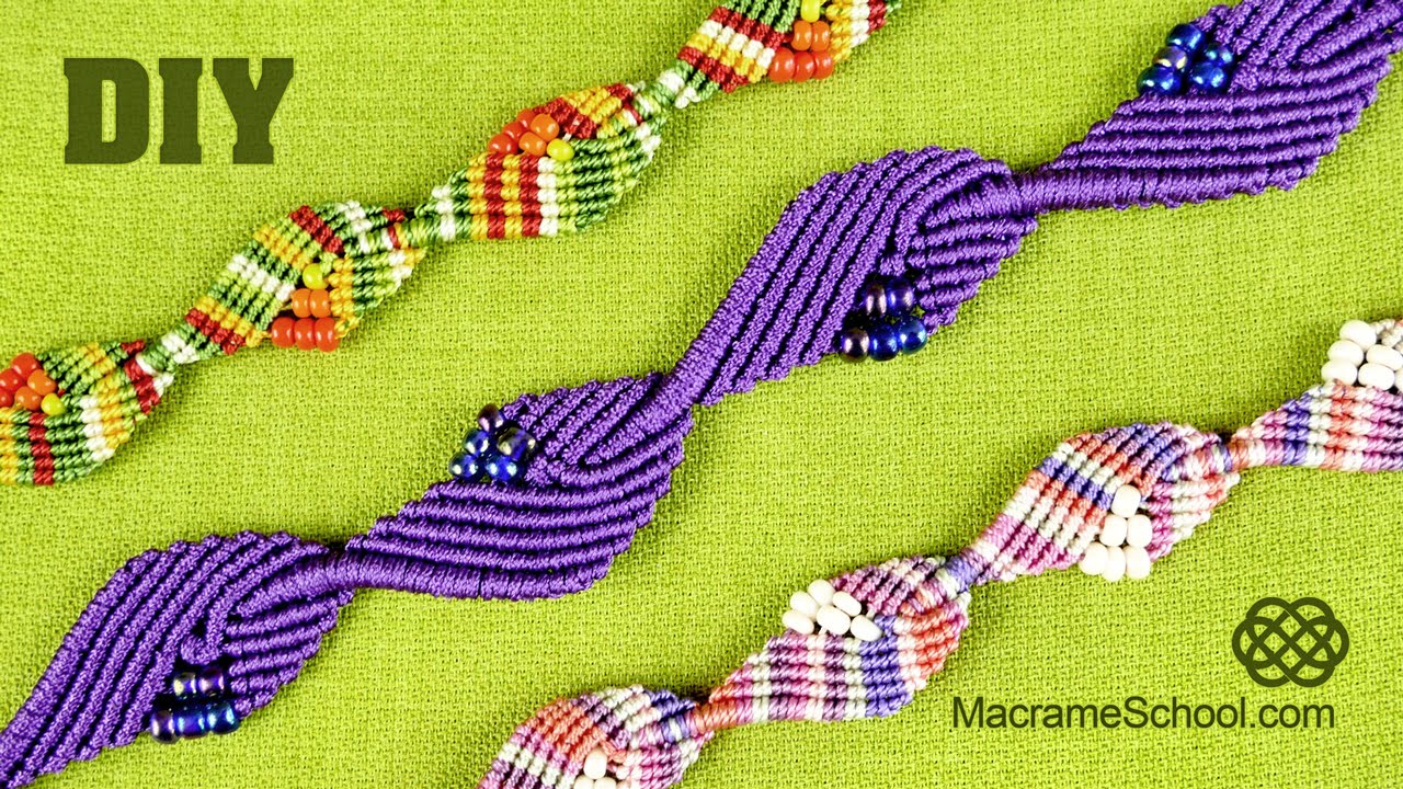 Diamond Leaf Bracelet - Macrame Tutorial