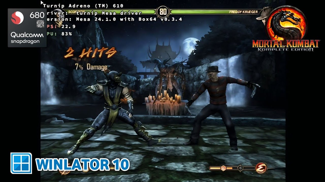 Winlator 10 (Beta 2) | MORTAL KOMBAT 9 KOMPLETE EDITION | Snapdragon 680 | 4gb ram