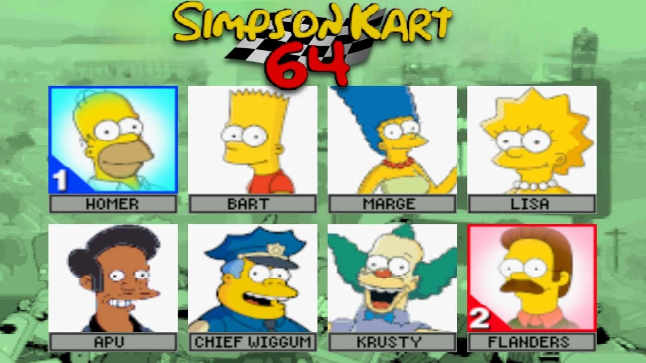 Simpsons Kart 64 (2 Player) - Homer 'n Ned HEAD TO HEAD! 🔥 - Mario Kart 64 HACK - Mods